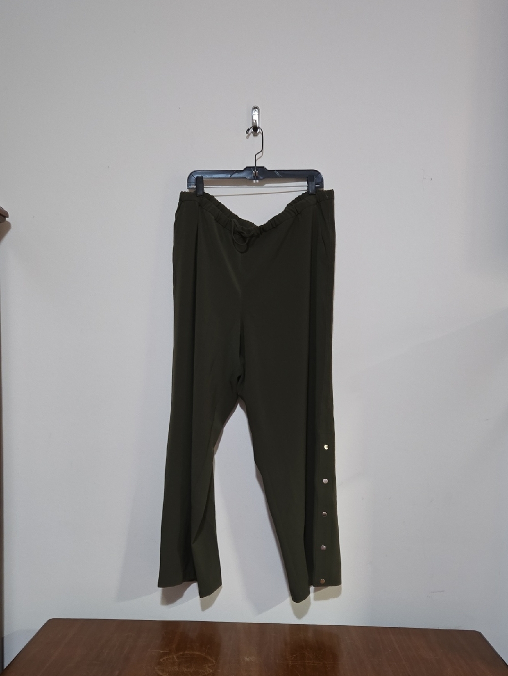 Athleta Olive Wide-Leg Snap-Hem Pants